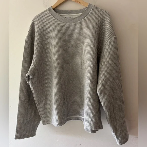 KROST Gray Waffle Knit Long Sleeve Pullover - Picture 1 of 6